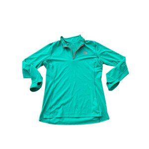 The North Face Womens Teal 1/4-Zip Pullover XL Long Sleeve Activewear Shirt